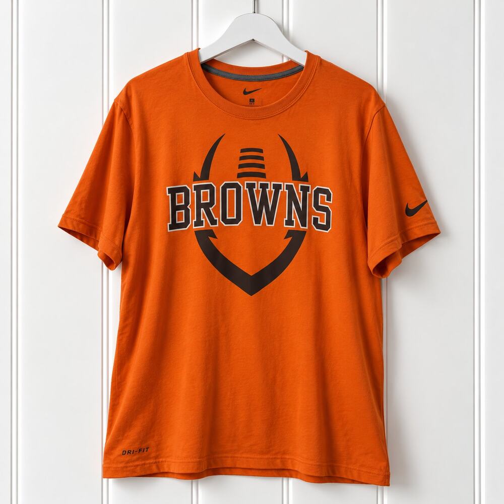 Nike Cleveland Browns Dri-FIT T Shirt Mens XL Orange NFL Football Graphic